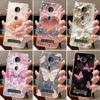 Etui Na Motorola Moto Z4 Play Pokrowiec Kwiat Motyl Ochronne Etui Moto Z4 Play Przezroczyste Miękkie Silikonowe TPU Pokrowiec Na Telefon