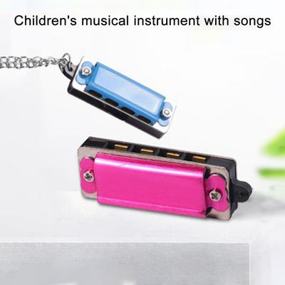 Armónica Mini de 8 Tonos y 4 Agujeros Instrumento Musical de Metal Colgante Armónico Colgante para Regalo