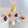 8Pcs Mini Resin Vase Refrigerator Magnet Home Office Kitchen Locker Fridge 3D Miniature Flower Vase Magnetic Decor Ornament