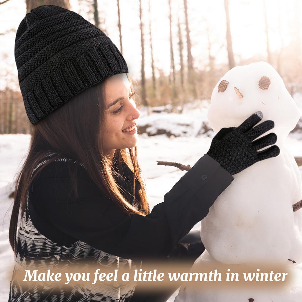 Knitted Hat, Scarf And Gloves Three-piece Set Knitted Imitation Cashmere Wool Scarf And Hat Set