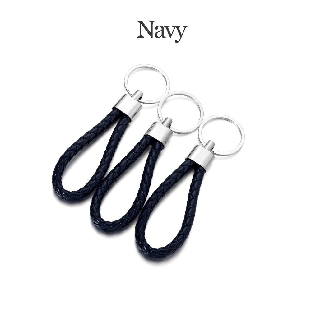 5Pcs/Pack PU Leather Braided Woven Rope Keychain DIY Bag Pendant Key Chain Holder Car Keyring Simple Multiuse Key Holder Gifts