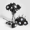 Black Eyeball Rose Artificial Flower – Single Stem Halloween Decoration with Multi-Color Options for Home Decor, Convenient