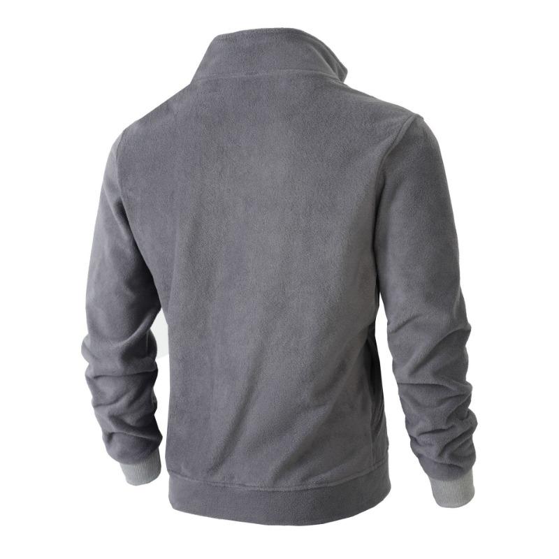 New Men's New Double-sided Fleece Half-zipper Casual Stand Collar Sweatshirt Men's Autumn and Winter Jacket