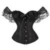 Top Corsetto in Pizzo Bardot Donna Modellante Vita Steccato Bustier Vintage Overbust Costume da Festa Shapewear