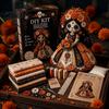 All-in-One Bastelbedarf Halloween Patchwork Puppe DIY-Set, Skelett Hexe Mädchen Handgefertigt Party-Mitbringsel Stoffset für Anfänger, Geschenkeliebhaber