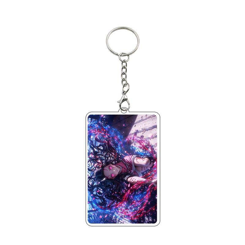 Anime Nezuko Agatsuma Zenitsu Kanroji Mitsuri Cartoon Cool Acrylic Keychain Accessories Figure Pendant Charm Decor Gifts Toys