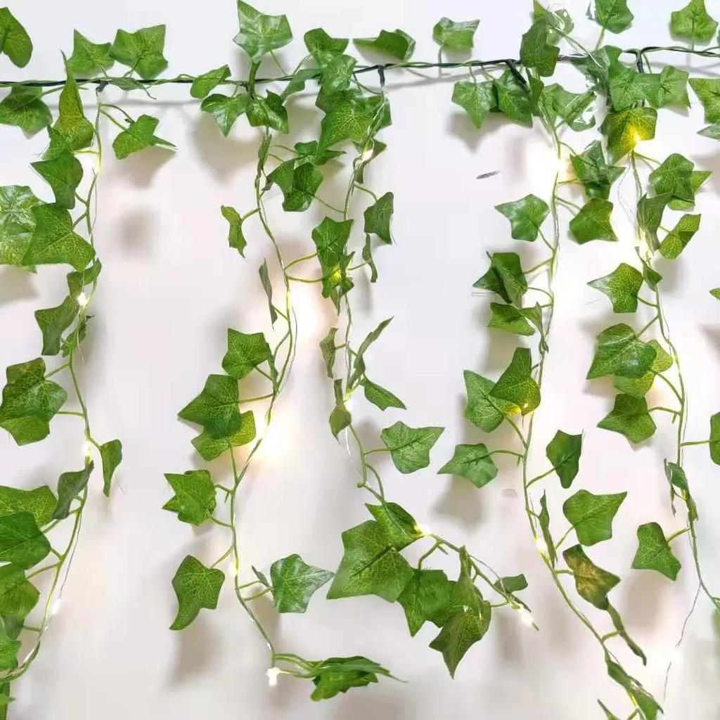 1Pcs 210Cm Green Silk Artificial Hanging Christmas Garland Plants Vine Leaves Diy Home Wedding Party Bathroom Garden Decoration
