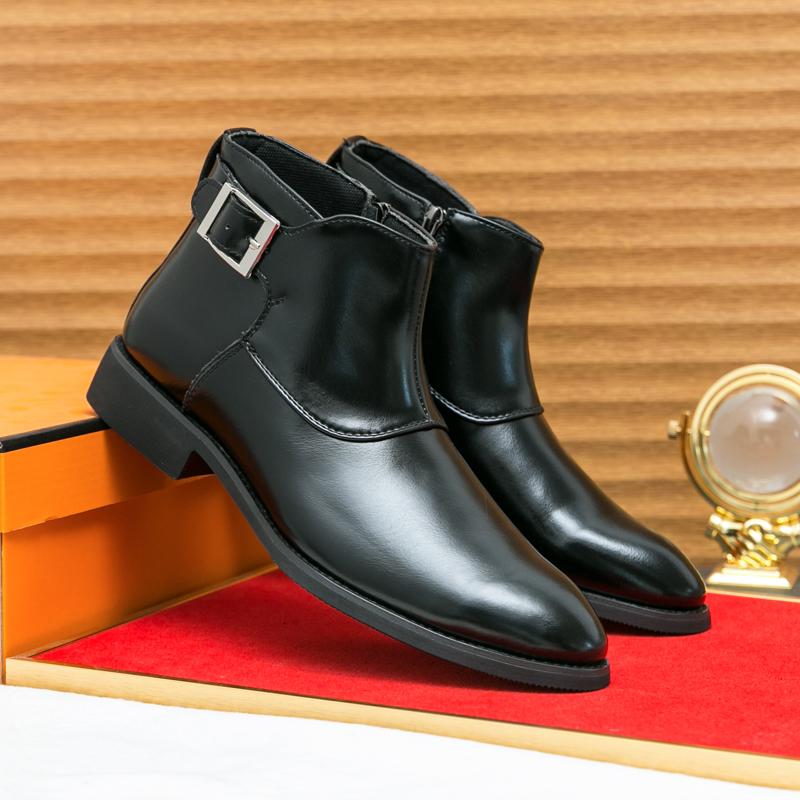 Мужские классические ботинки челси Модные ботильоны Повседневные короткие ботинки Деловые — фото 3