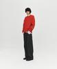 Heute Double Rib Crop Knit Cardigan (Red)