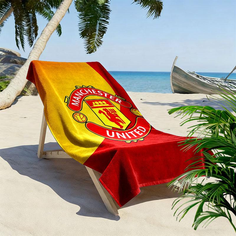 Asciugamano da Spiaggia Stampa Tifosi Fedeli MUFC, Asciugamano Grande Morbido Asciugatura Rapida per Spiaggia Campeggio Nuoto
