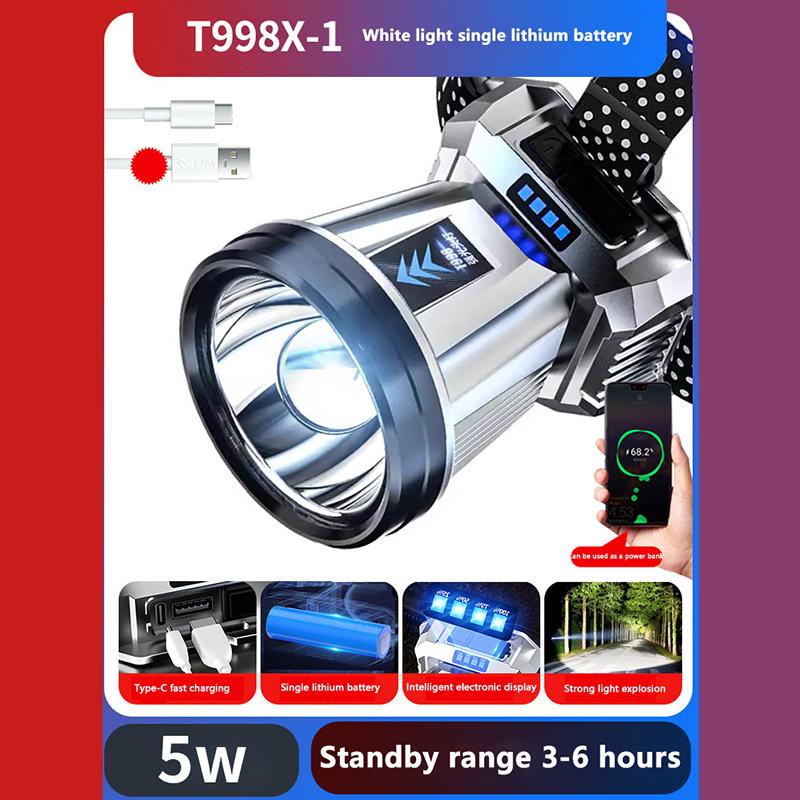 

1 шт. супер яркий аварийный прожектор уличный мощный светодиодный налобный фонарь перезаряжаемый ночной рыболовный фонарь Single battery