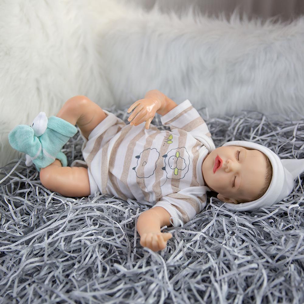 45cm Lifelike Reborn Baby Doll Twin A Twin B Cloth Body Soft Touch Real Life Newborn Dolls Rooted Mohair Alive Bebe Reborn Boneca Kid's Christmas Gift