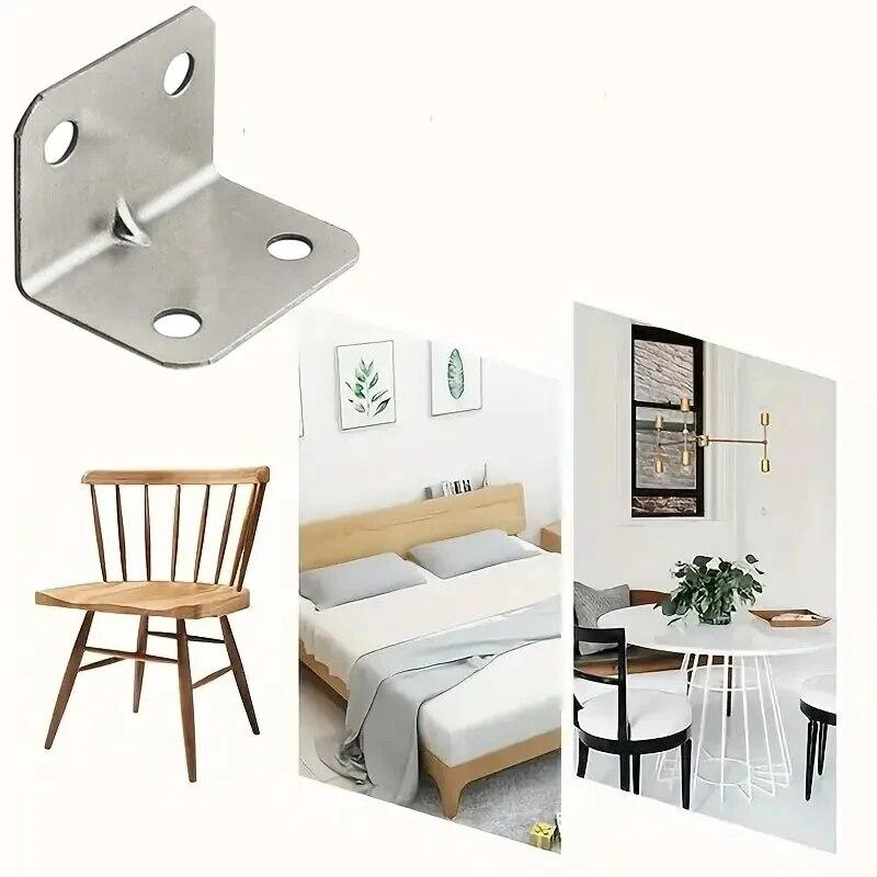 20pcs Angle Iron Board Table Chair Cabinet Wardrobe Fixed Connector 90-degree Angle Iron Plate Bracket