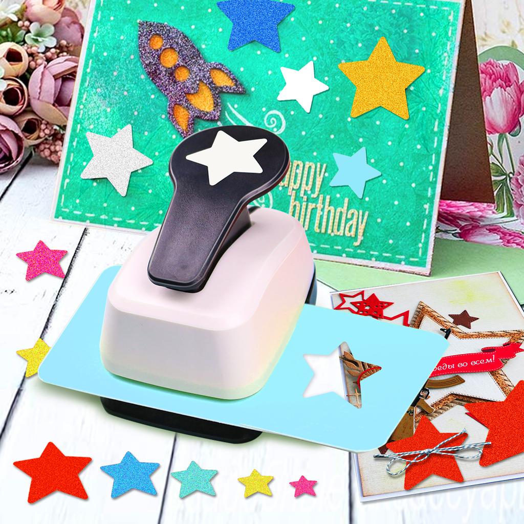 5pcs Paper cutter for crafts Hole Punchers Tool Set 9 16 25 38 50mm Star Paper Shapes for card making scrapbook