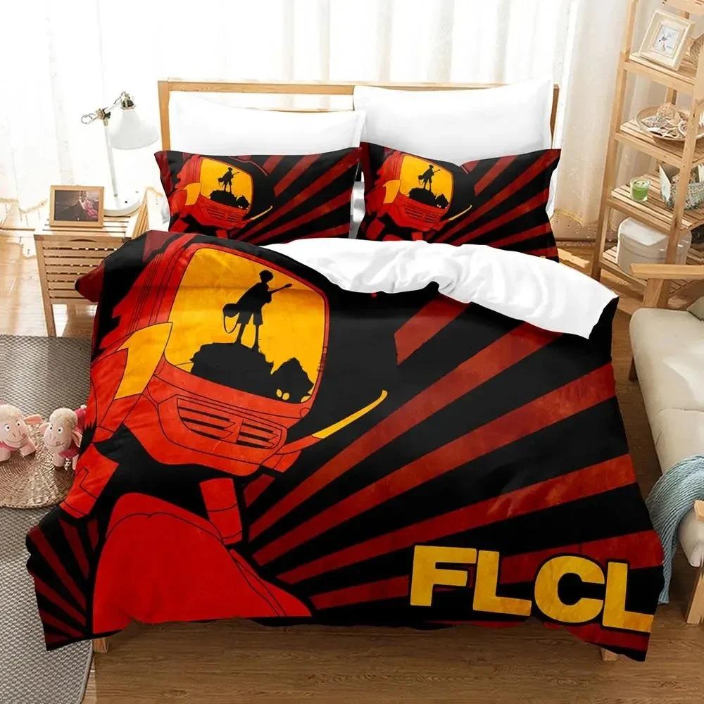Fashion 3D FLCL Alternative Boys Bedroom Bedspread Single Twin Full Queen King Size Anime B Quilt Cover Pillowcaseed Sheet Set