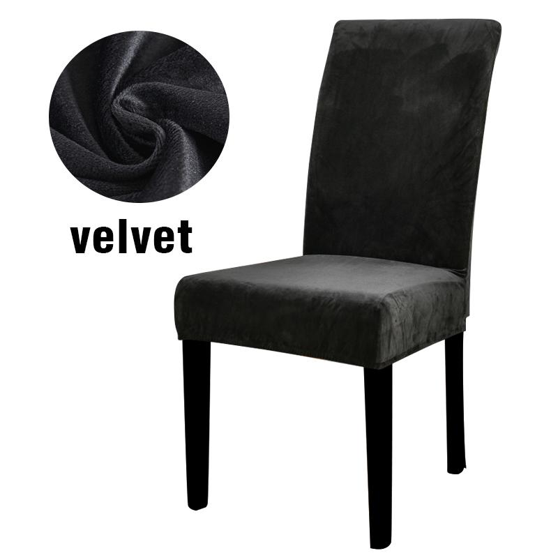 Velvet Chair Slipcovers for Dining Room Stretchy Super Soft Parson Chair Seat Covers Chair Protectors for Party Pet Protection