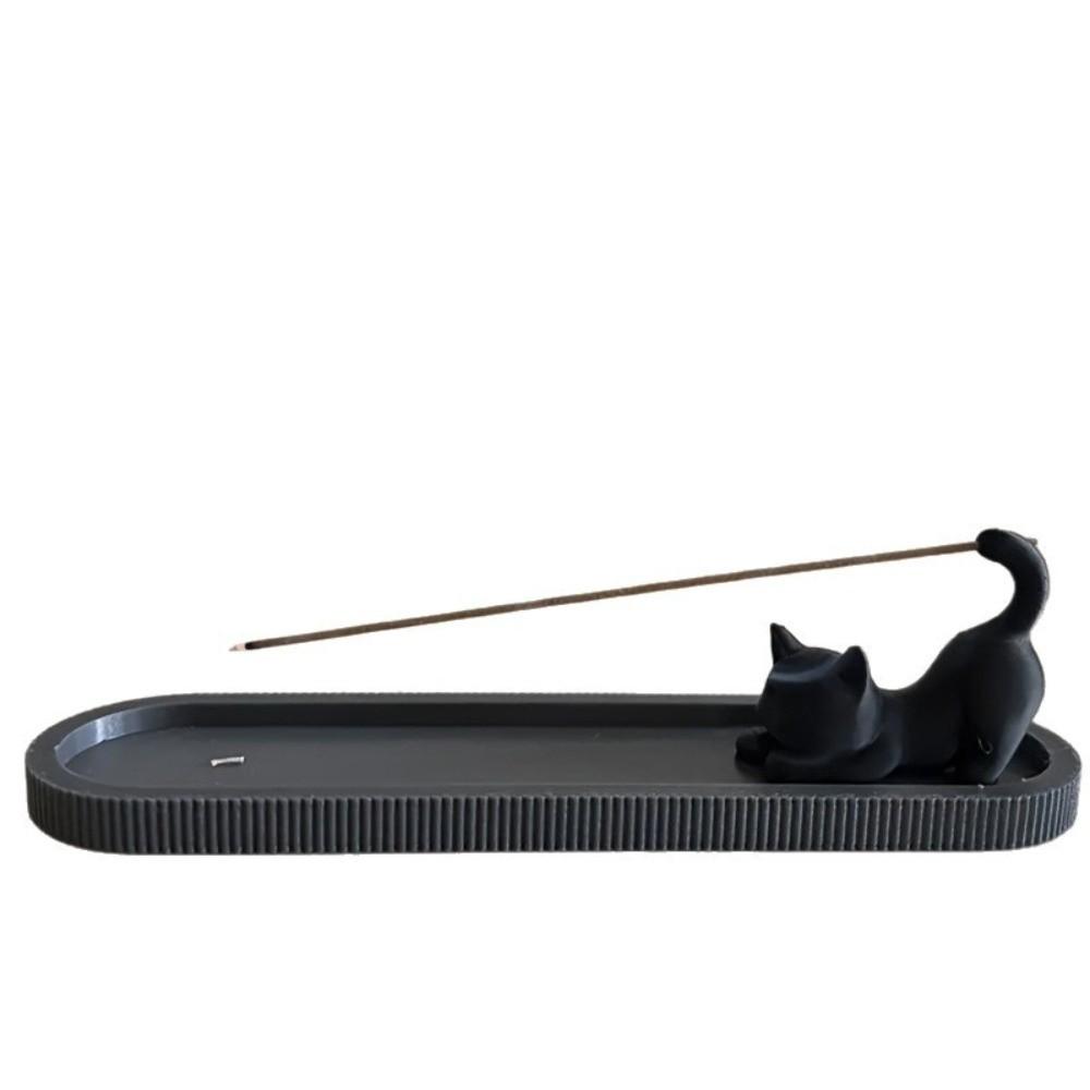 Mobile Cat Black Cat Incense Stick Holder 3D Printed Cat Incense Tray Yoga Room