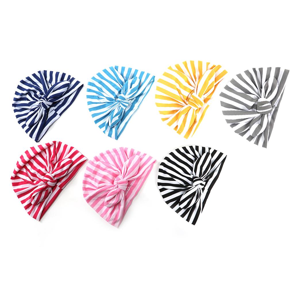 Kids Bunny Ear Hat Stripe Turban Baby Cap Head Wrap Adornments Rabbit Headdress