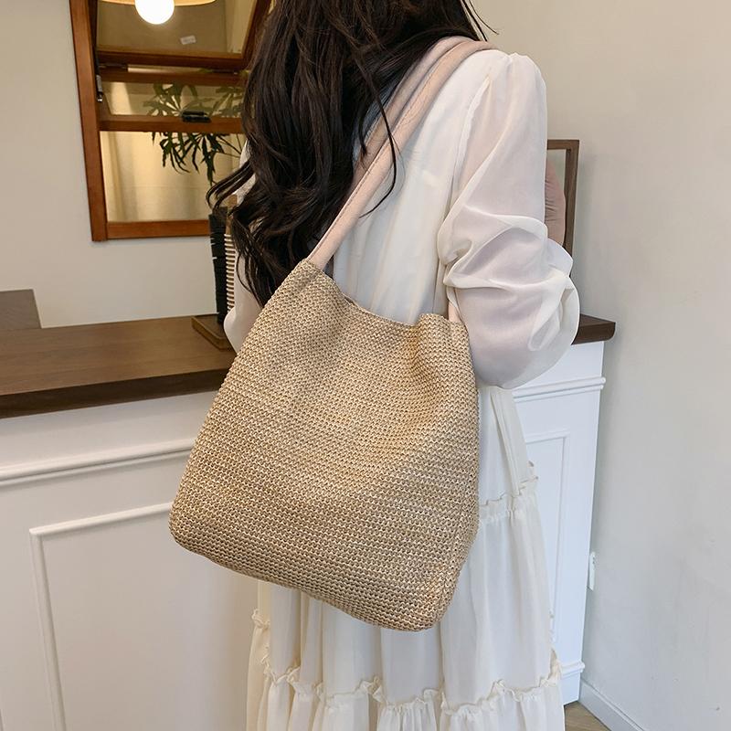 

Straw Bag Shoulder Bag Women s Tote Bag хакі