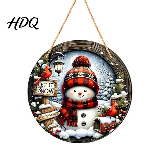 Traditional Xmas Tree Embellishments Wooden Christmas Hanging Pendant Snowman/Santa Claus/Gnome Ornament with Farmhouse Style Festive Signs Hemp Rope