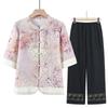 Módní čínský letní set blůz pro ženy středního a staršího věku 2026