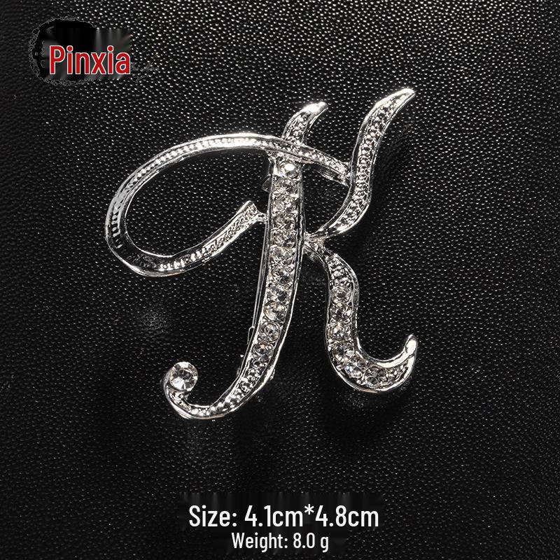 Men's Suit Jacket Brooch: Elegant English Letter Pin for a Stylish Touch