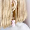 Fashionable Cat Theme Earrings Cartoon Flocking Animal Shaped Ear Pendants Elegant Accessories Women Girls Earwear