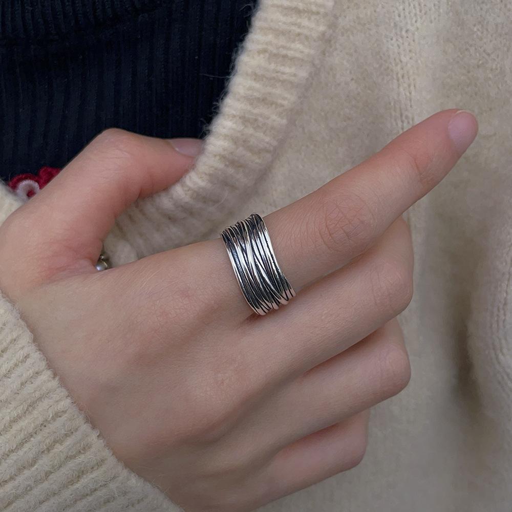 Korean Version Open Ring Retro Multi-layer Line Winding Ins Wind Neutral Design Hand Jewelry