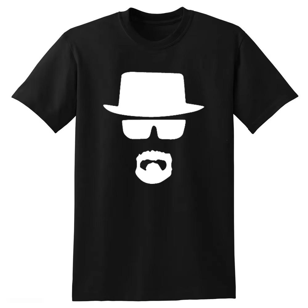 Autumn Winter Fashion Black Top Hat Printed Short Sleeved T-shirt Thick Pure Cotton Round Neck High-quality Casual Style T-shirt