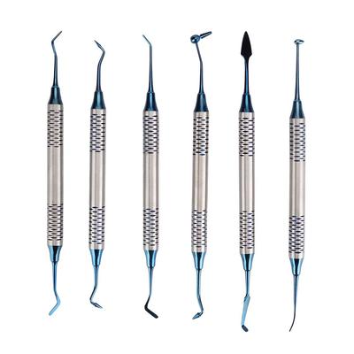 6Pcs Profissional Dental Resina Composta Espátula de Enchimento Instrumento de Restauração Ferramenta