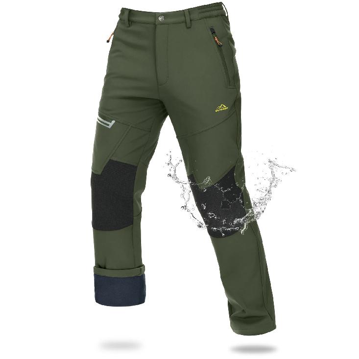 MAGCOMSEN Softshell Ski Pants Mens Winter Warm Fleece Lined Snow Trousers Waterproof Windproof Hiking Outdoor Thermal Pants