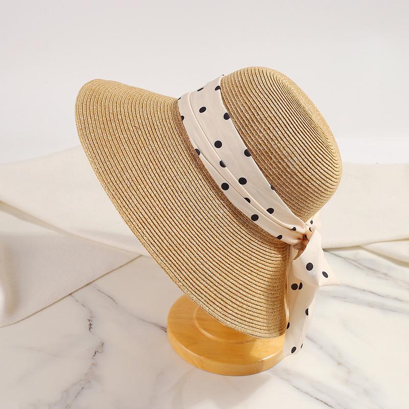 

Соломенная шляпа в стиле французской Хепберн, легкая, роскошная, модная, пляжная, солнцезащитная шляпа, летняя, с большими полями, солнцезащитная шляпа one size