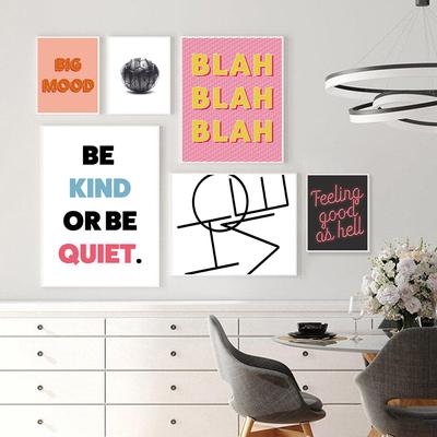 Good Vibes Only Canvas Paintings Minimalist Feeling Good Be Kind Quotes Wall Art Poster Print Pictures for Bed Room Home Decor