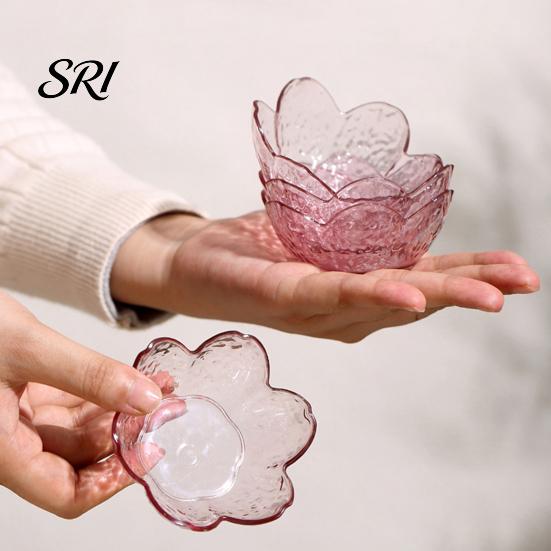 Japanese Style Sauce Bowl 5Pcs Sakura Dipping Dish PP Condiment Plate for Sushi Hot Pot BBQ Nesting Bowls BPA-Free Stackable And Cold Holder