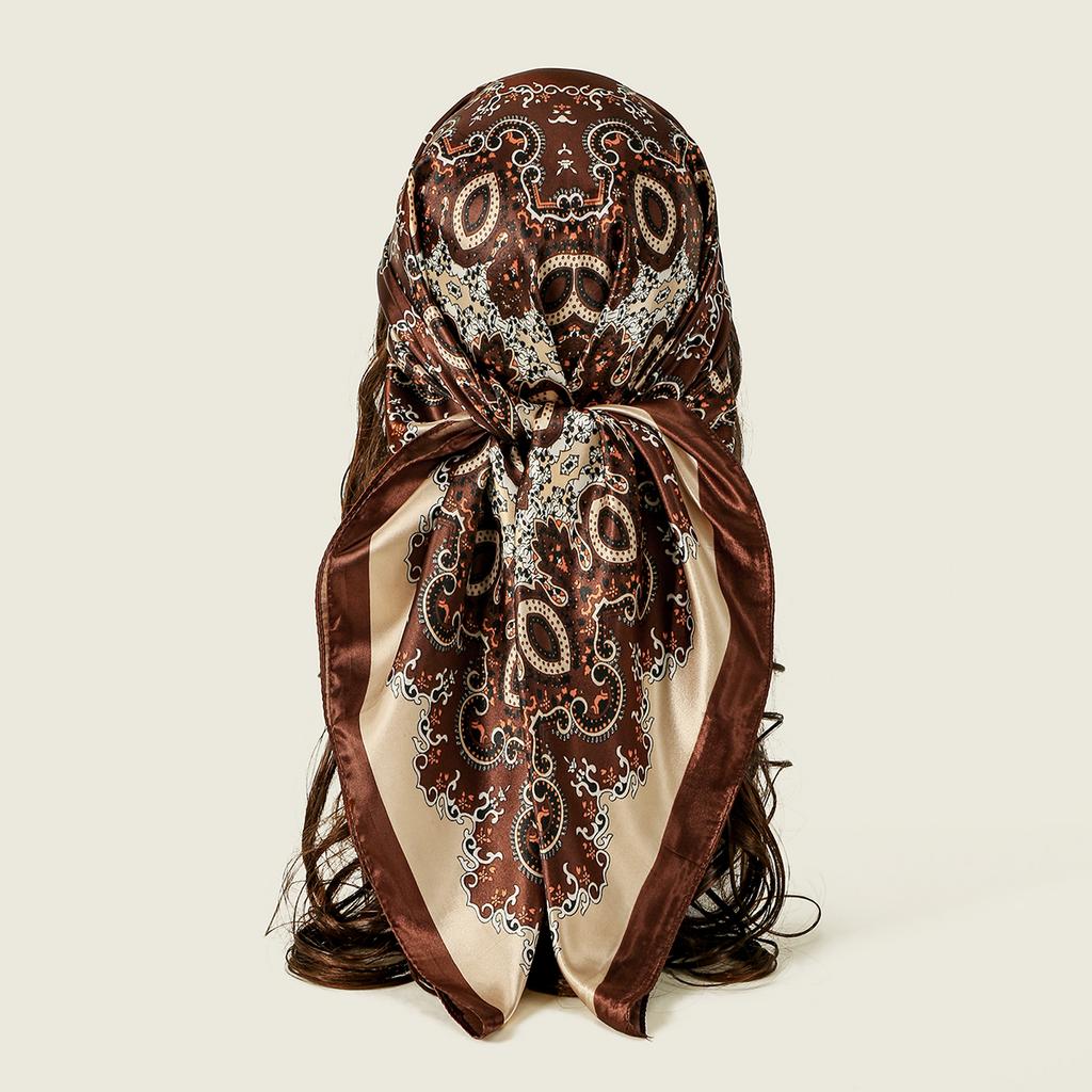 90*90cm Printed Square Scarf For Women Muslim Hijab Jacquard Scarf For Summer Lightweight Headsacarf Handkerchief Beach Shawls