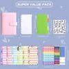 A6 Macaron PU Leather Zipper Budget Notebook with Detachable Loose-Leaf Pages