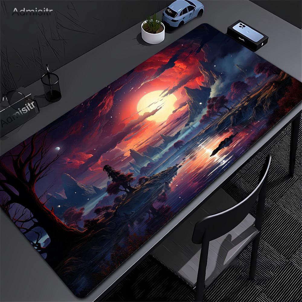 Sunset Landscape Mouse Pad Scenery Nature Mousepad XXL Natural Rubber Desk Mat Fabric Non Slip Rubber Base Desktop Mausepads