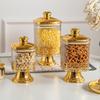 Golden Sealed Food-Grade Transparent Storage Jar with Lid for Dried Fruit and Snacks – Moisture-Proof Ornament