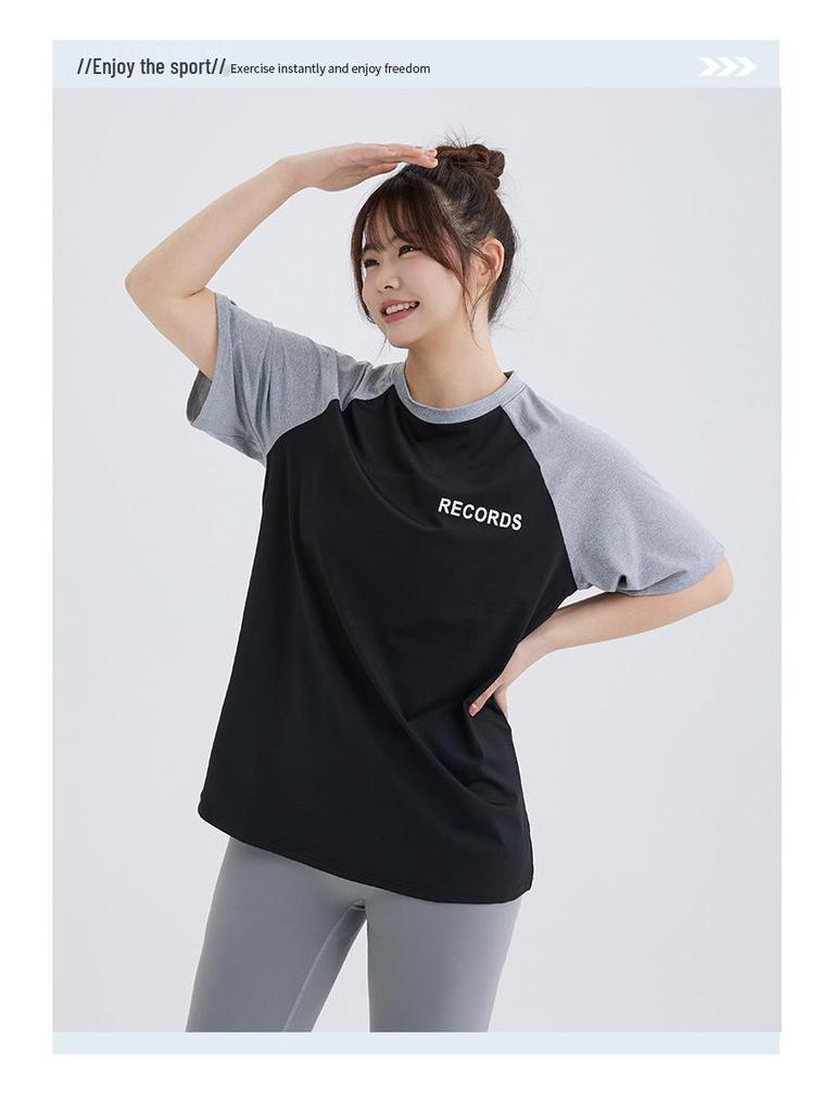 Women's Plus Size Quick-Dry Short Sleeve Yoga and Running Top