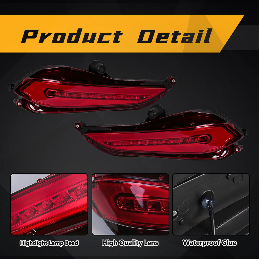 3 Function Rear Bumper Reflector Light for Toyota Yaris 2017 2018 2019 Vios Brake Warning Dynamic Turn Signal Lamps Car Fog