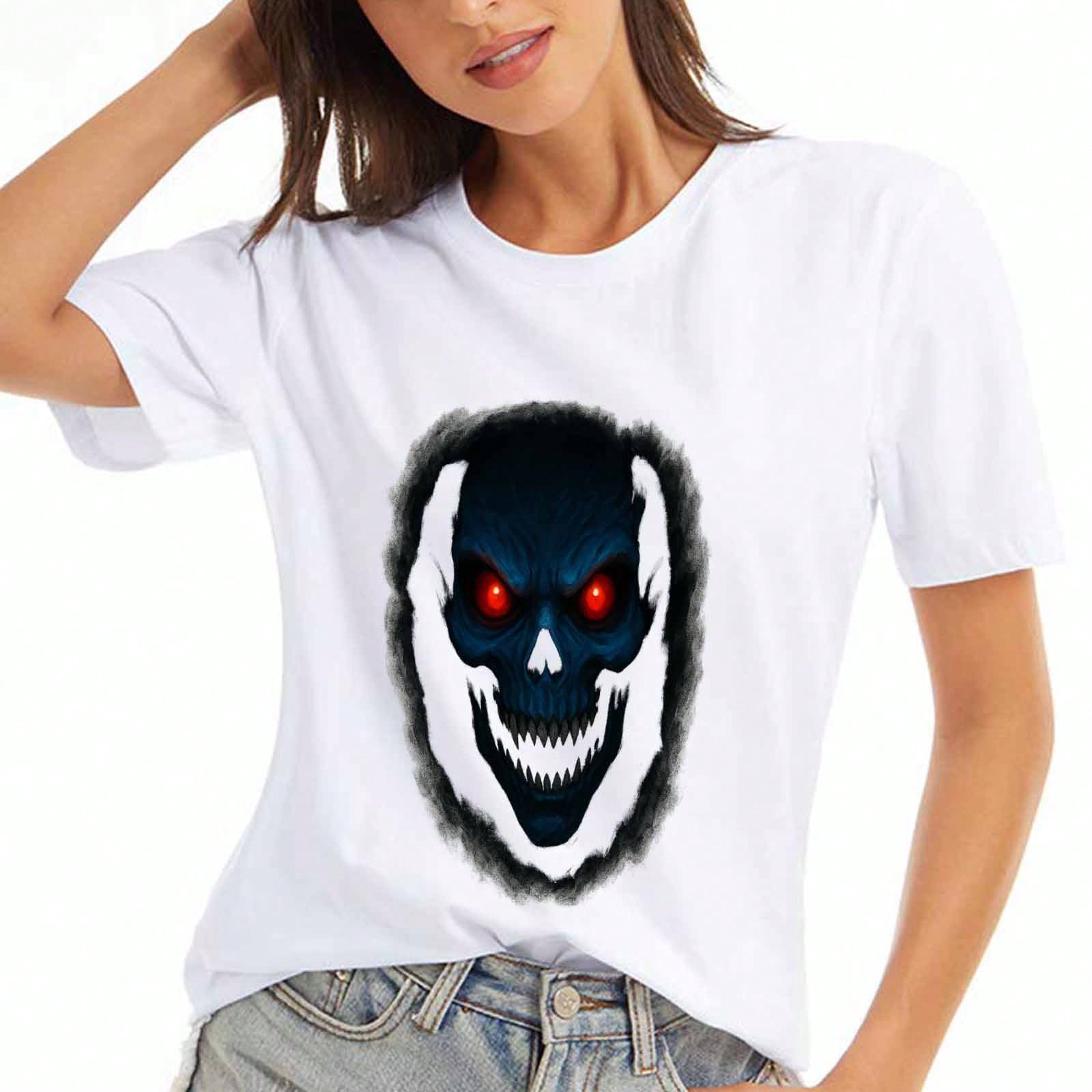 Skull Mortality Hints Wounisex s Cotton T Shirt, Pure Cotton Premium Printing, Durable, Casual And Fashionable. Express Your Unique Style With This Am S разноцветный