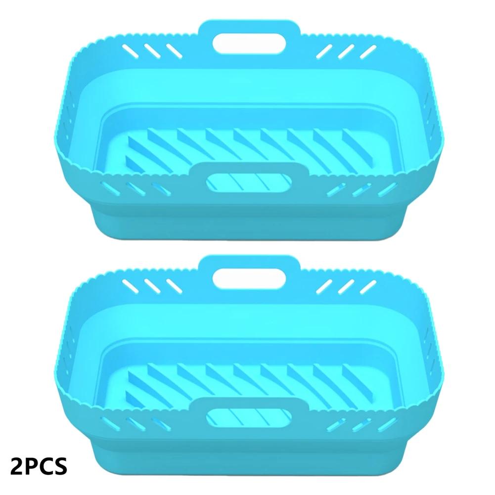 

2 шт. Складной силиконовый вкладыш для фритюрницы Ninja Dual Air Fryer Accessories Многоразовый силиконовый горшок-гриль сковорода кухонные принадлежности для выпечки