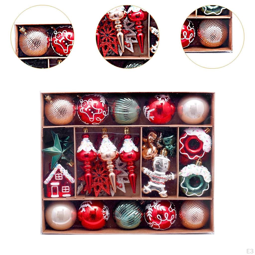 45 stk Julepynt til å henge på juletreet, Dekorative kuler til bursdag
