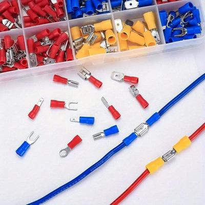 Spade Crimp Terminal Connector Kit with 4-in-1 Stripper DIY Wire Connector Connector Kit Industrial Electrical Connectors
