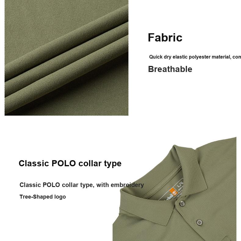 Timberland Quick Dry Lightweight Short Sleeve Polo Shirt Men tops Cassel-Green A66DU-590