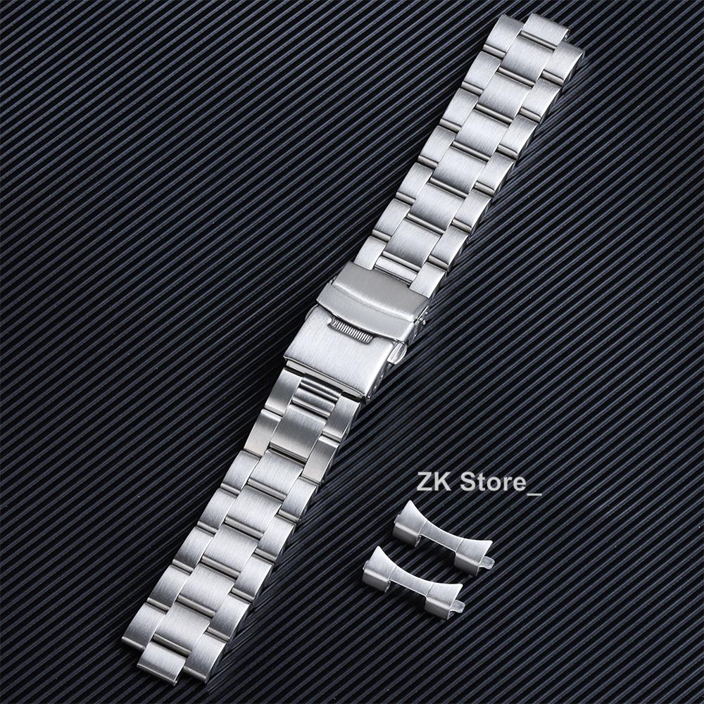 For Seiko for Citizen Watch Men Straps Curved End Stainless Steel Watch Bracelet 20mm 22mm Bands High Quality Metal Watchband