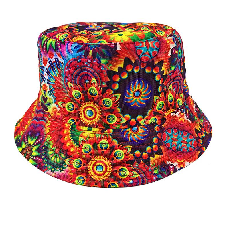 Retro Graffiti Double-Sided Bucket Hat for Men & Women - Versatile Outdoor Travel Sun Protection