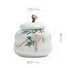 Creative Ceramic Tea Caddy with Landscape and Floral Design Sealed Jar Multi-Functional Storage for Candy Nuts and Coffee Beans