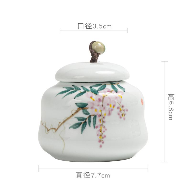 Creative Ceramic Tea Caddy with Landscape and Floral Design Sealed Jar Multi-Functional Storage for Candy Nuts and Coffee Beans