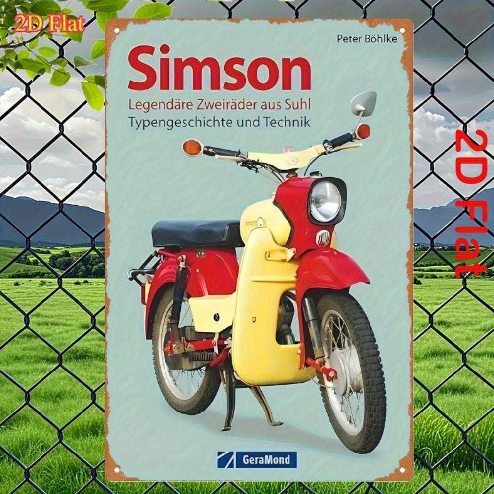 Retro Motorcycle Tin Sign Man Cave Garage Decor 20x30 Cm Metal Poster